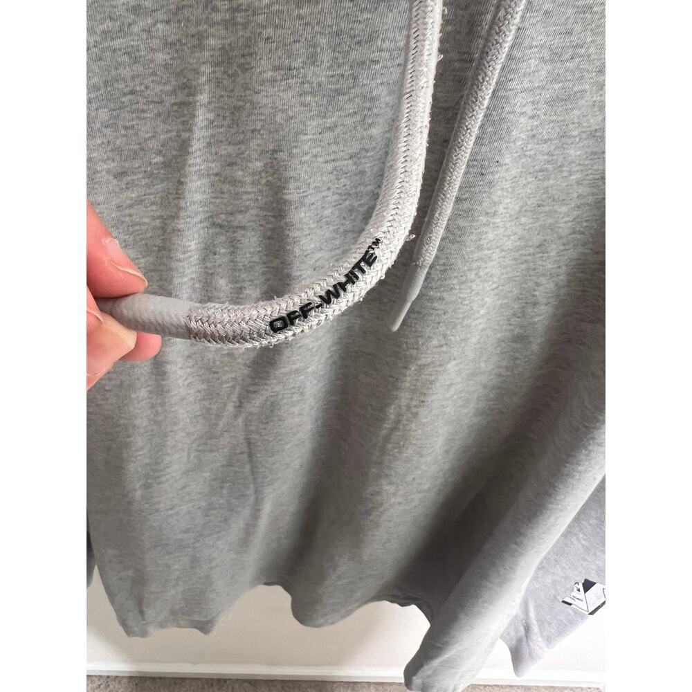 Off White 2013 Airport Tape Double Layered Tee Sweatshirt Melange Gray White L - Picture 11 of 15